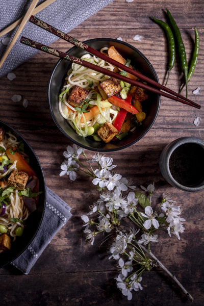 Tofu and Edamame Stir Fry Vegan Recipe
