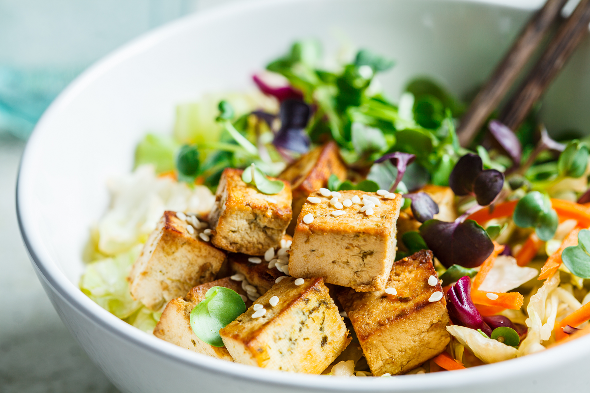Sweet and salty tofu salad