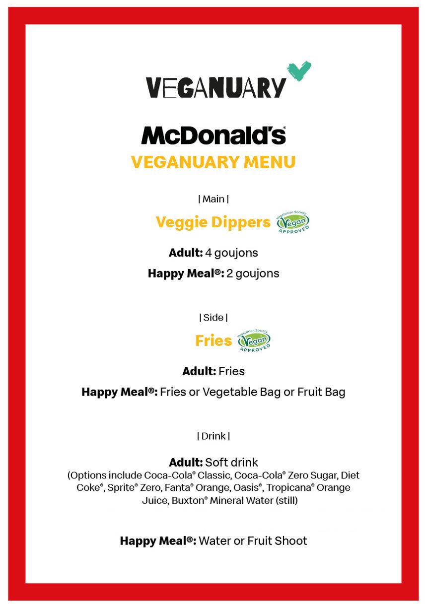 McDonald's vegan menu