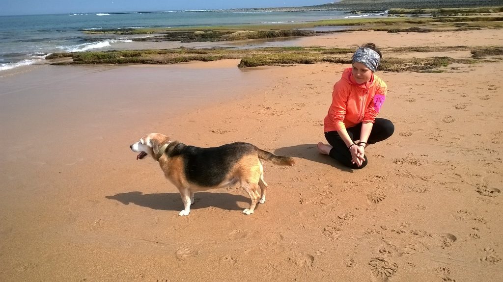 Dougie and I on his favourite beach, Newton-by-the-Sea, Northumberland UK.