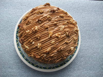 Vegan coffee walnut cake