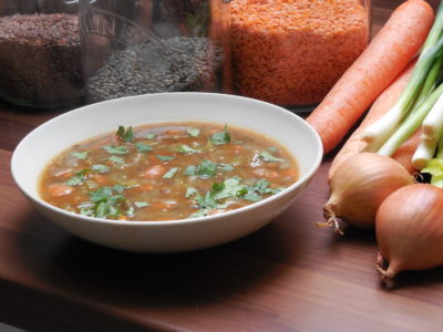 A Bowl of Lentil Vegetable Soup