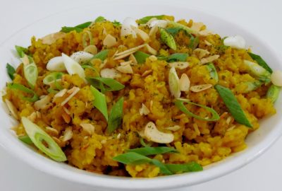 Long Grain Brown Rice Pilaf with Toasted Almonds