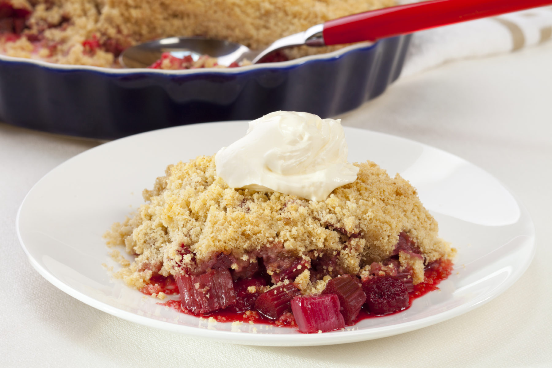 Rhubarb and Strawberry Crisp with Vanilla Whip