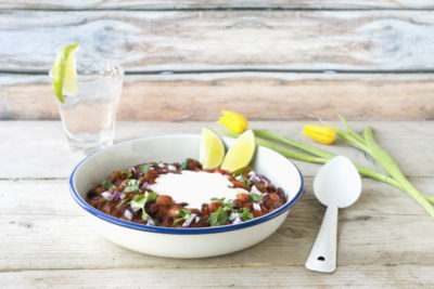 A bowl of chilli sin carne