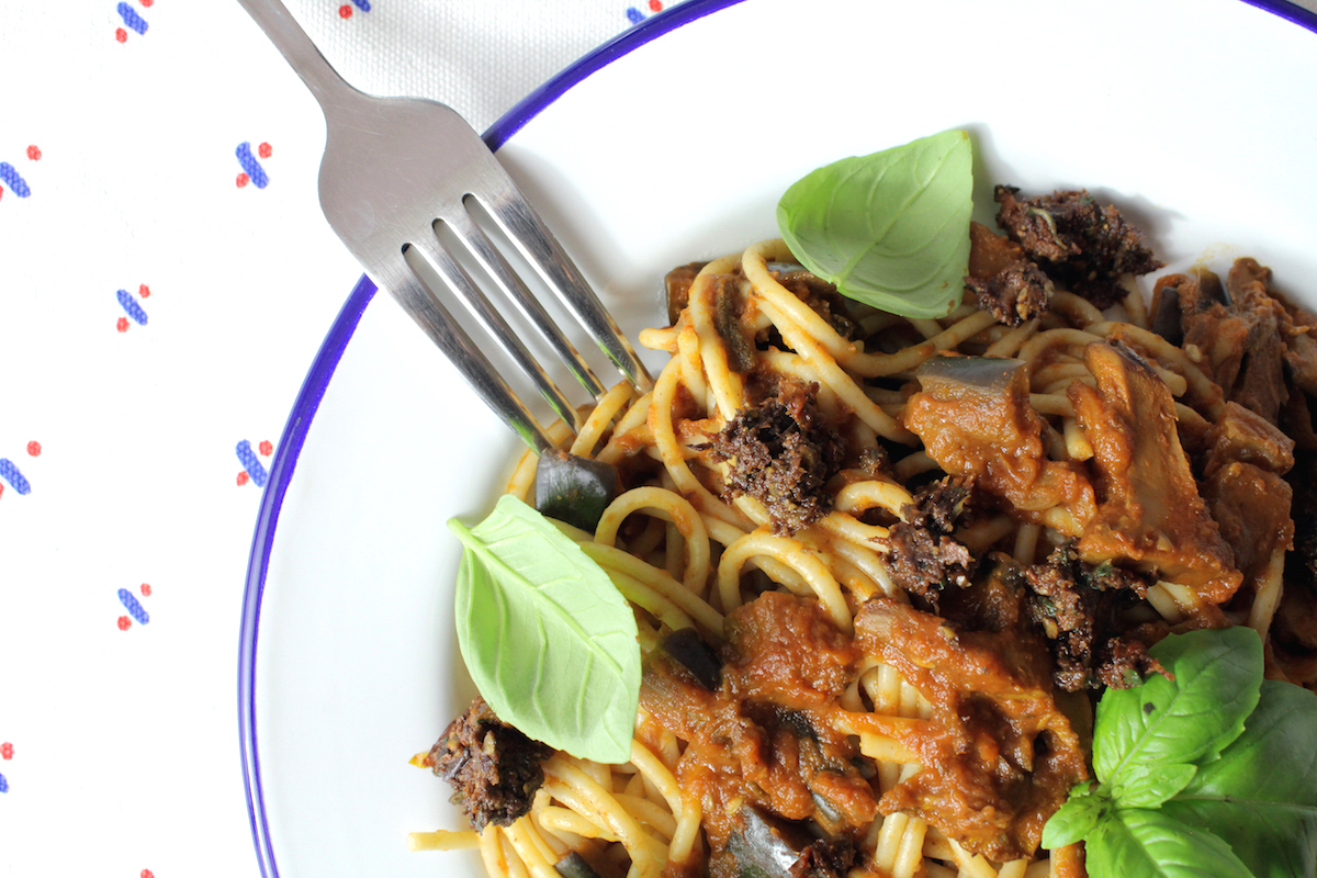 Aubergine and Sage Spaghetti Marinara Recipe | Veganuary