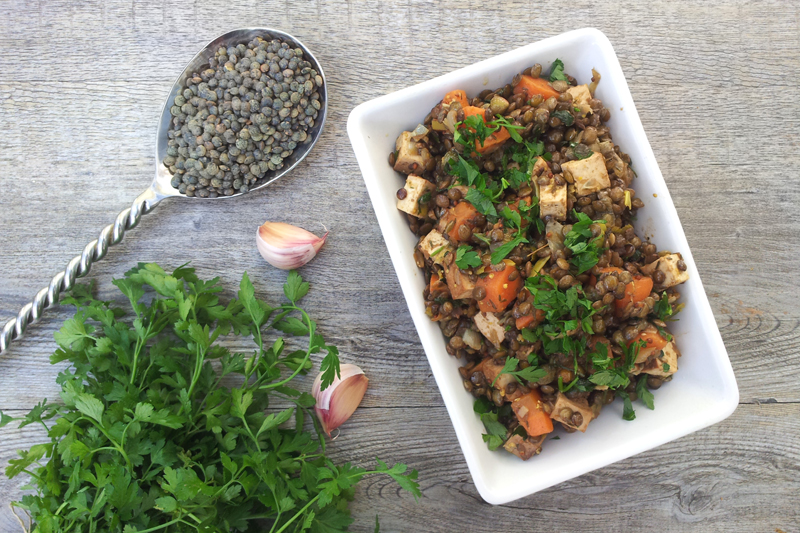 Warm Lentil Salad with Smoked Tofu | Vegan Recipes | Veganuary
