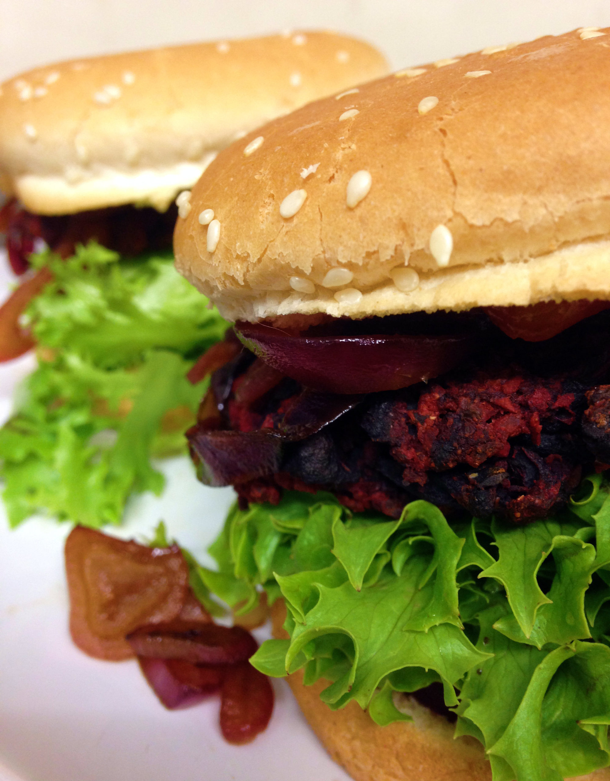 Beetroot and Kale Burgers with Balsamic Red Onions | Veganuary
