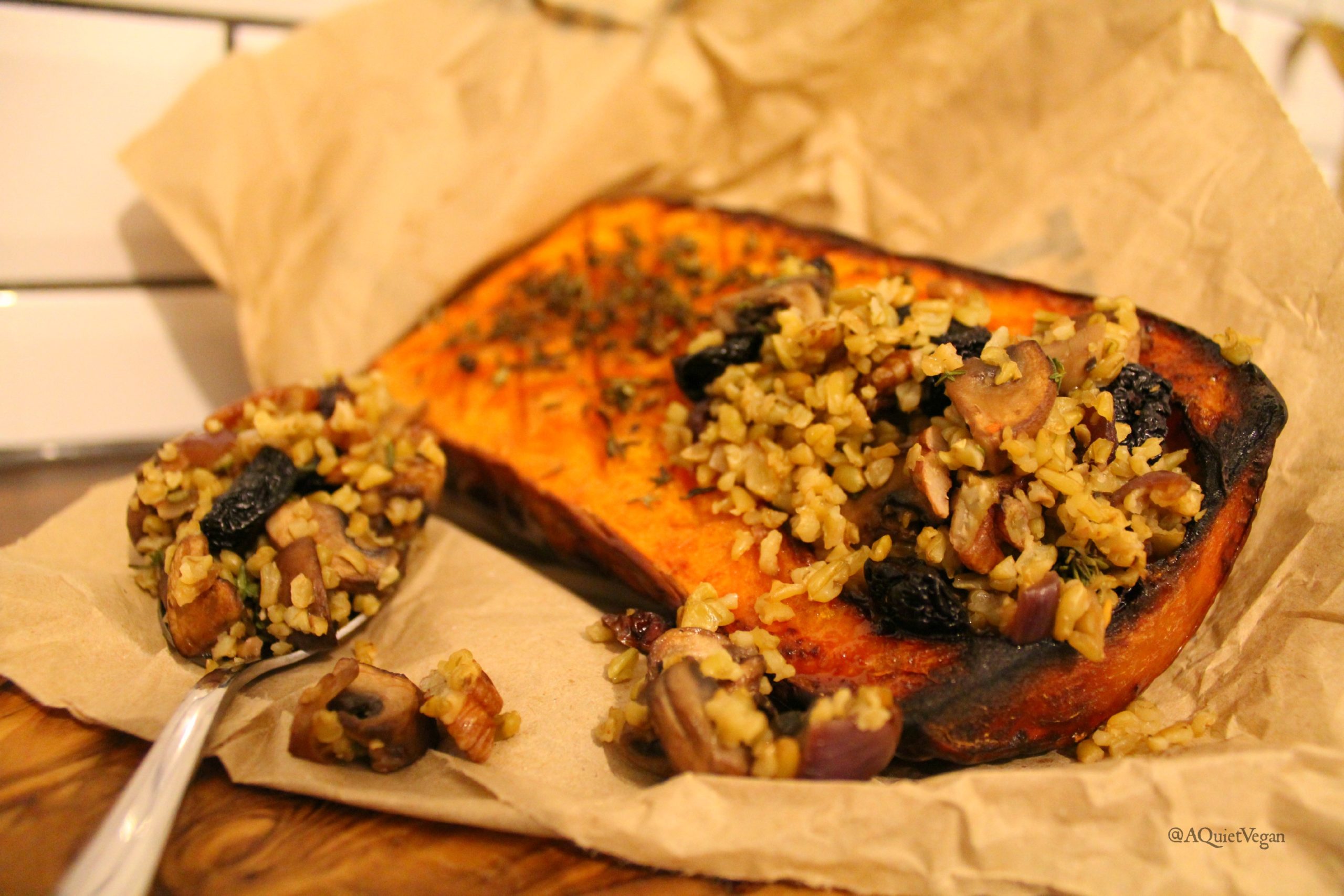 Stuffed Butternut Squash with Maple Syrup and Freekeh | Veganuary