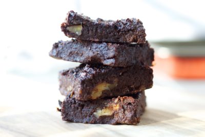 Stacked chocolate brownies