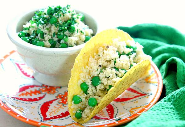 Crunchy Cous Cous Tacos with Jalapeno Dressing