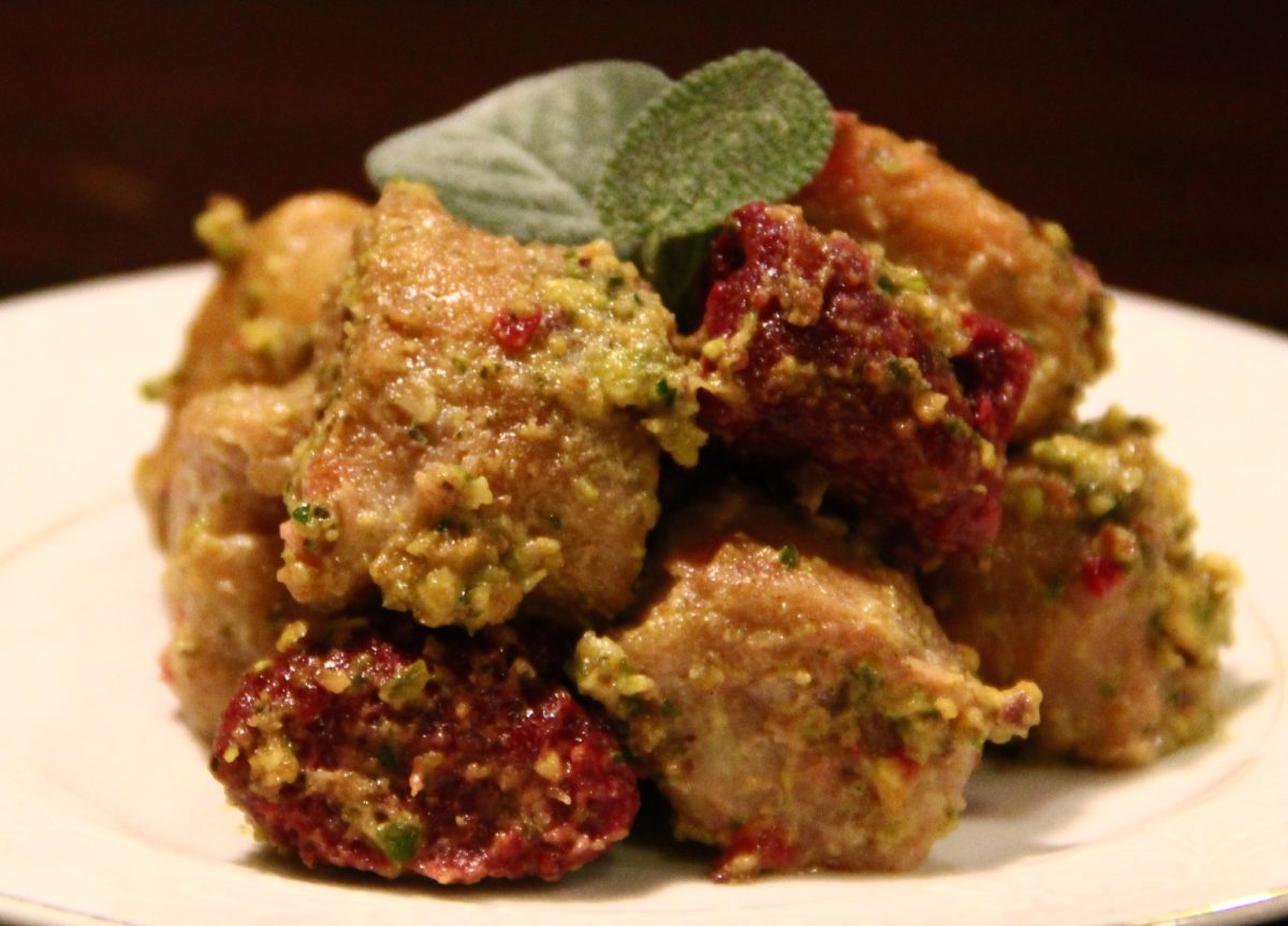 Mixed Root Vegetable Gnocchi in Sage-Pistachio Pesto-image