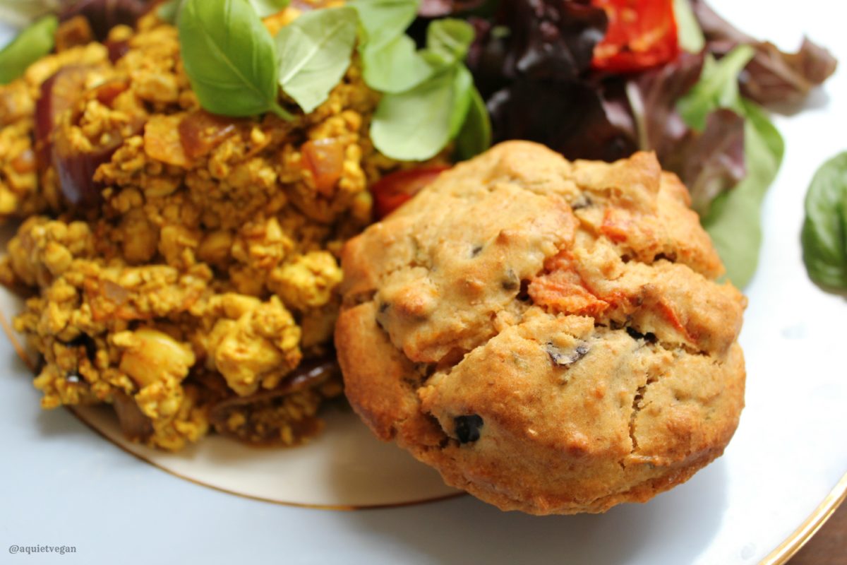 Rosemary, Olive and Tomato Muffins - Veganuary