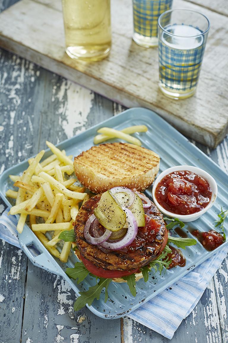 Traditional Burger with Sweet Tomato Relish | Vegan Recipes