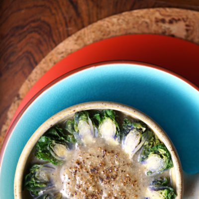 Vegan mushroom tempeh soup