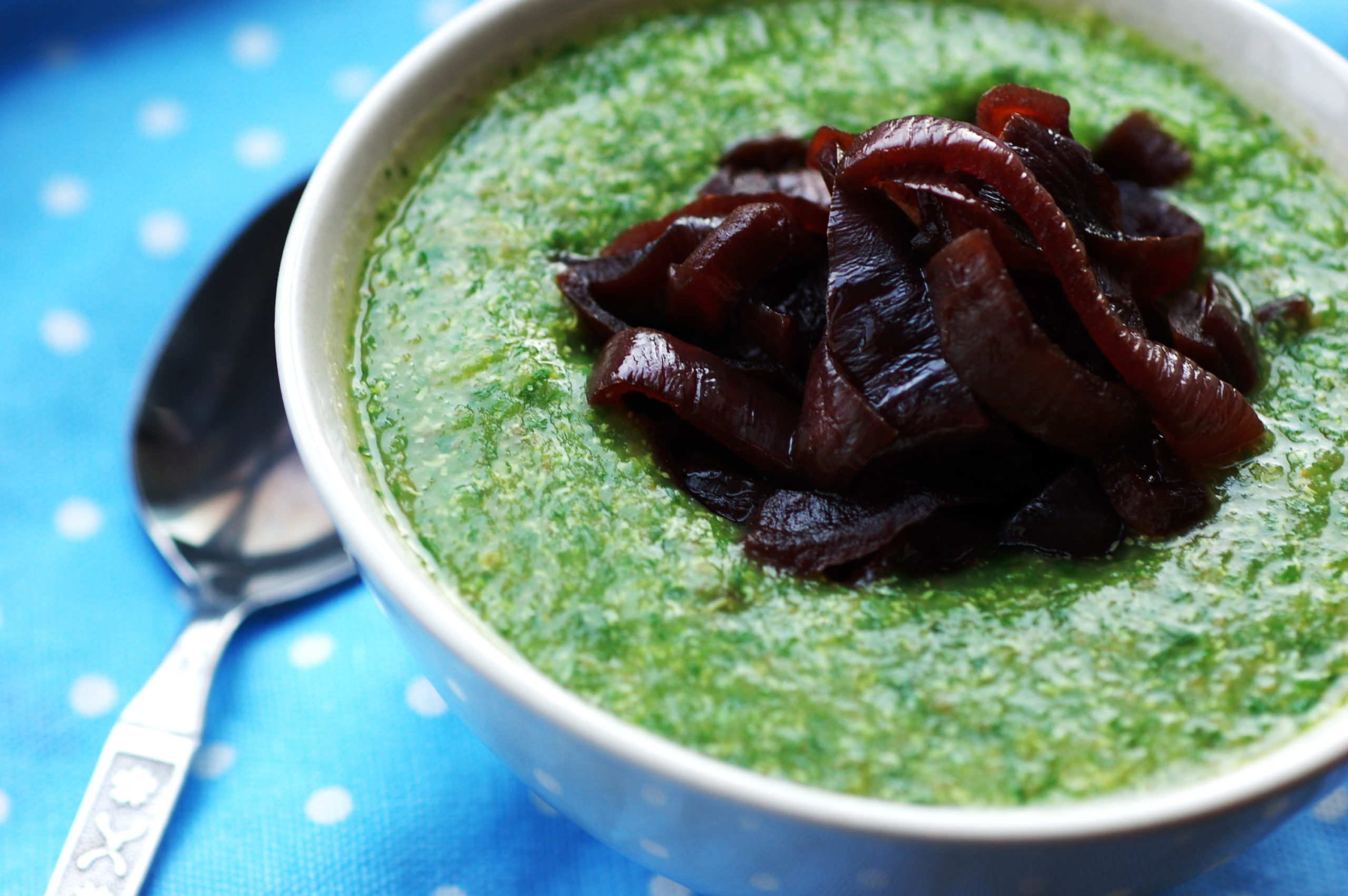 Watercress Quinoa Soup With Balsamic Onions | Vegan Recipes