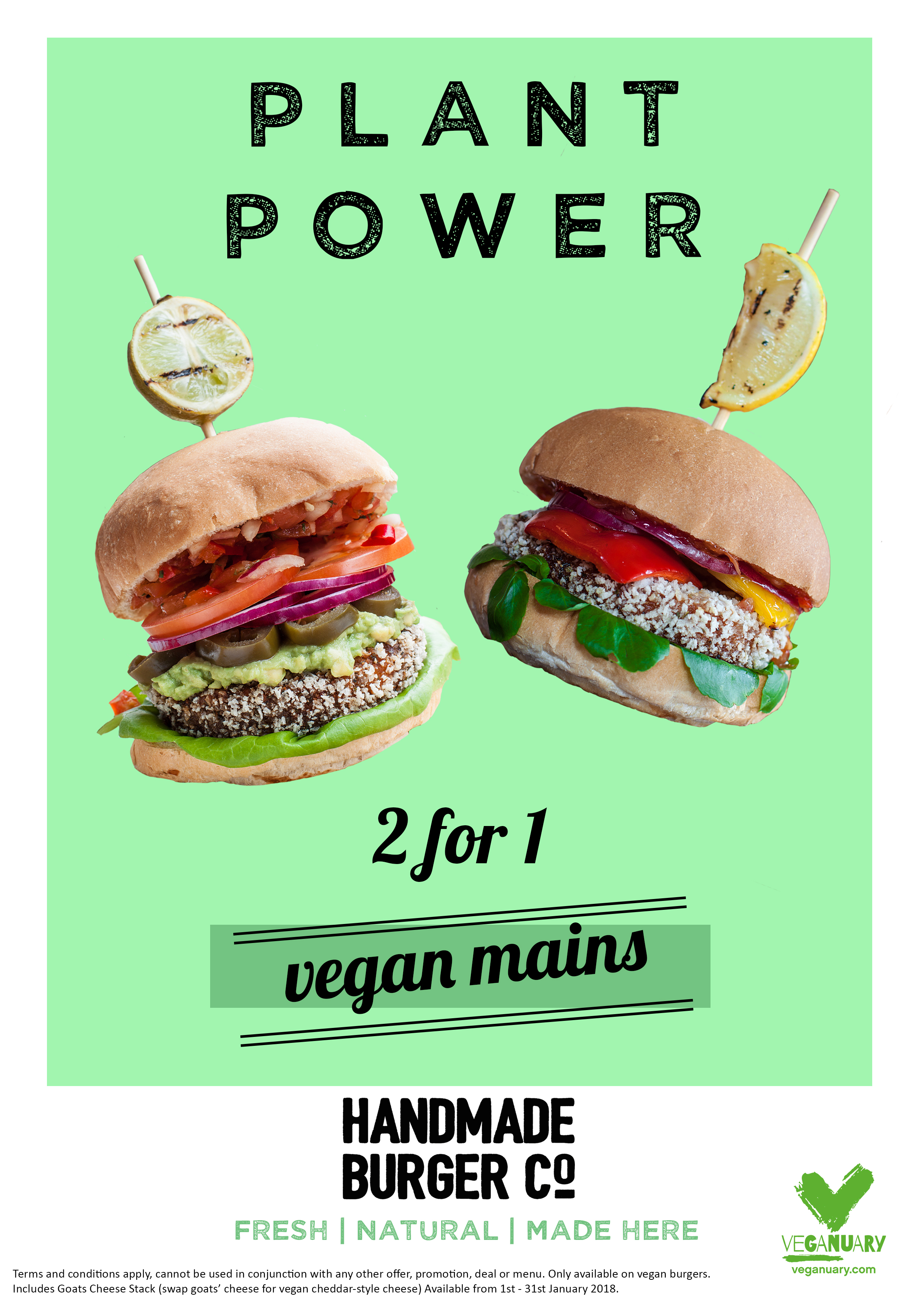 Handmade Burger Co vegan mains