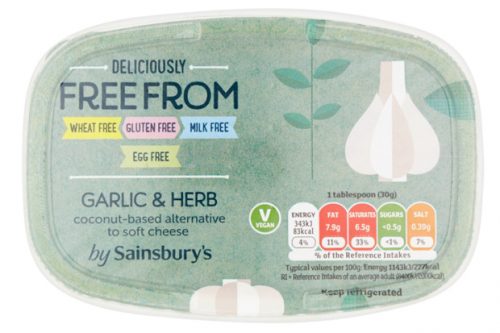 Sainsbury's Garlic & Herb vegan soft cheese