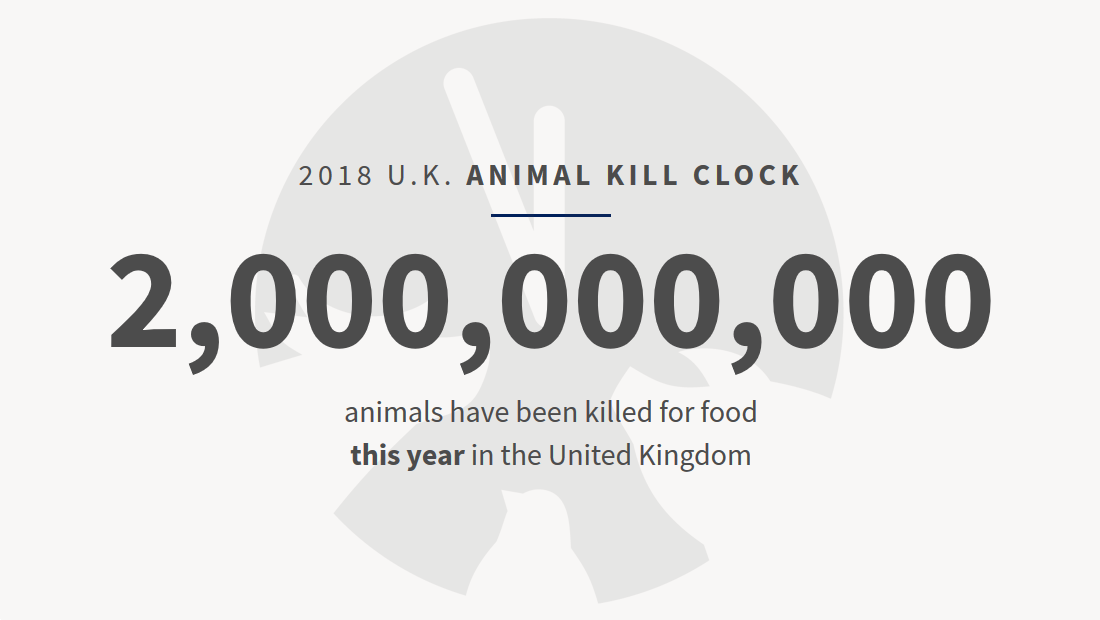 2'000'000 animals have been killed for food this year in the UK