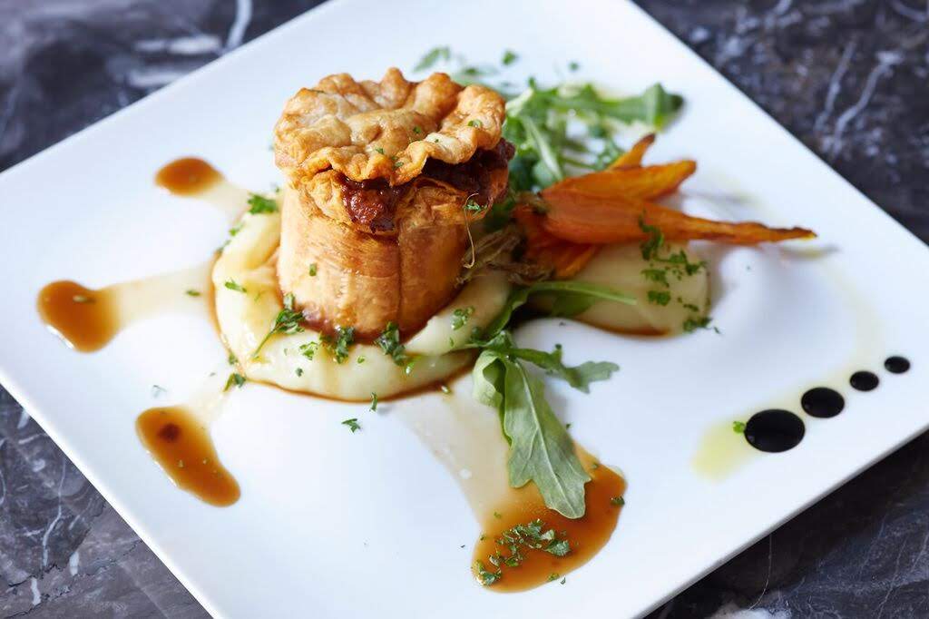 Mushroom Bourguignon Pie & Mashed Potato