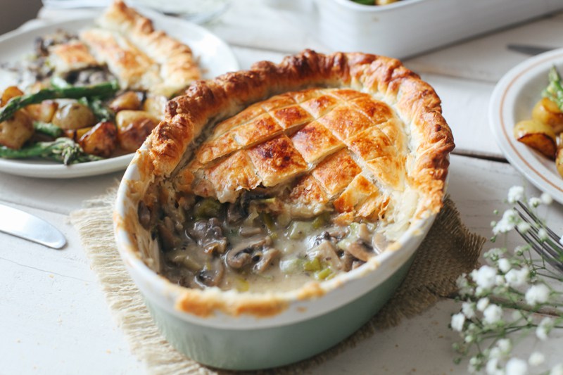 Vegan Leek and Mushroom Pie
