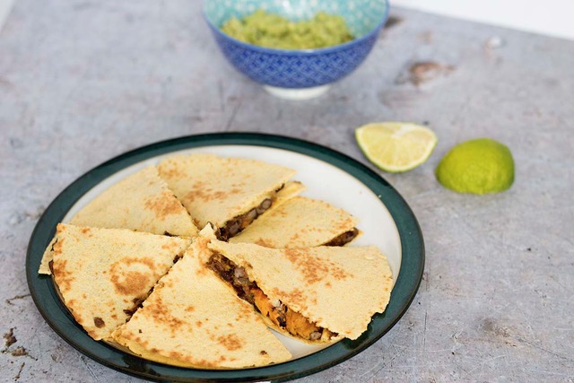 Sweet potato black bean quesadilla recipe | Veganuary