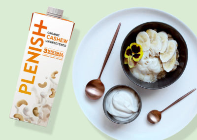 Cashew miso porridge with dairy-free yoghurt