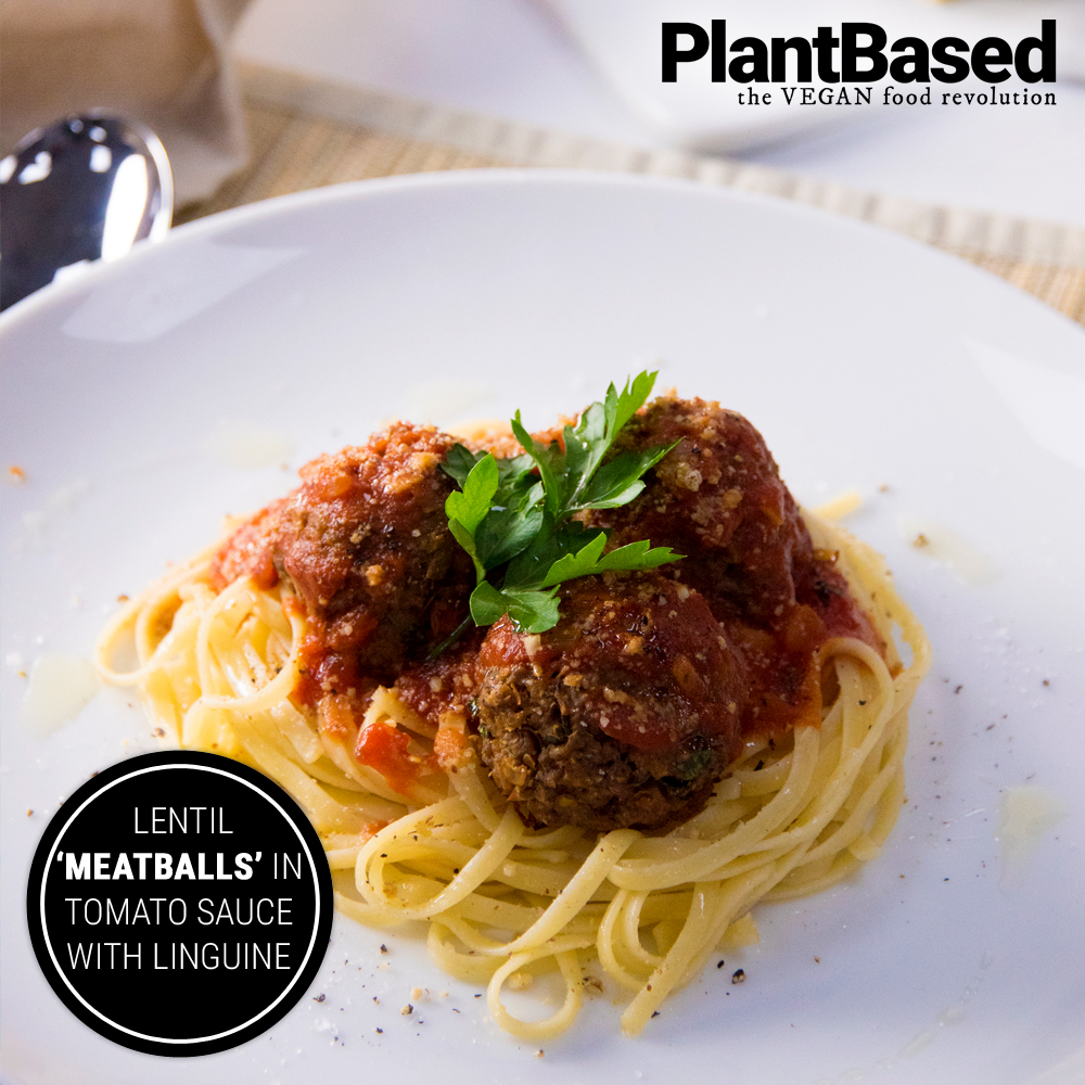 Lentil 'Meatballs' in Tomato Sauce with Linguine | Veganuary
