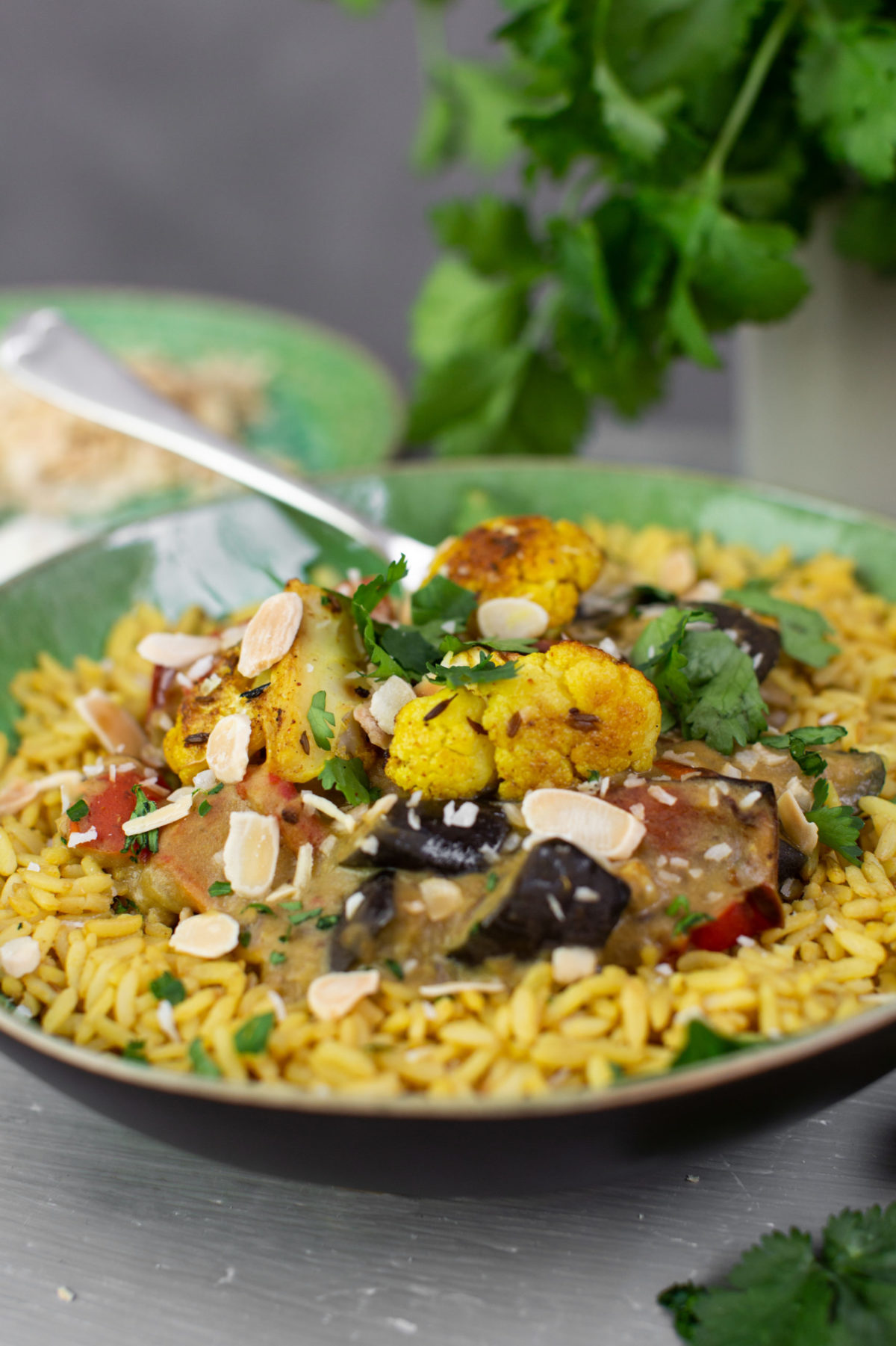 Roasted Cauliflower, Aubergine and Red Pepper Korma Vegan Recipes