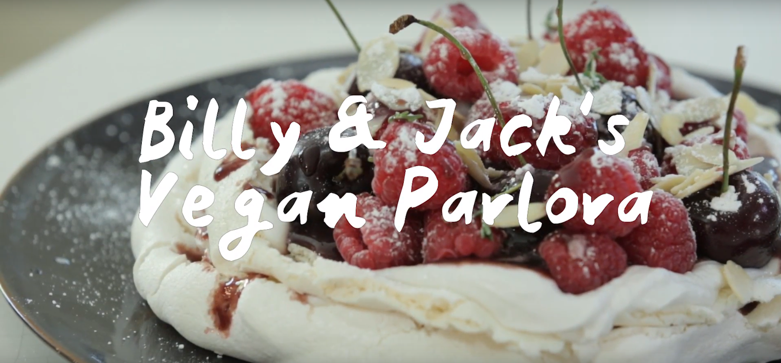 Vegan Pavlova With a Boozy Cherry Sauce | Veganuary Recipes