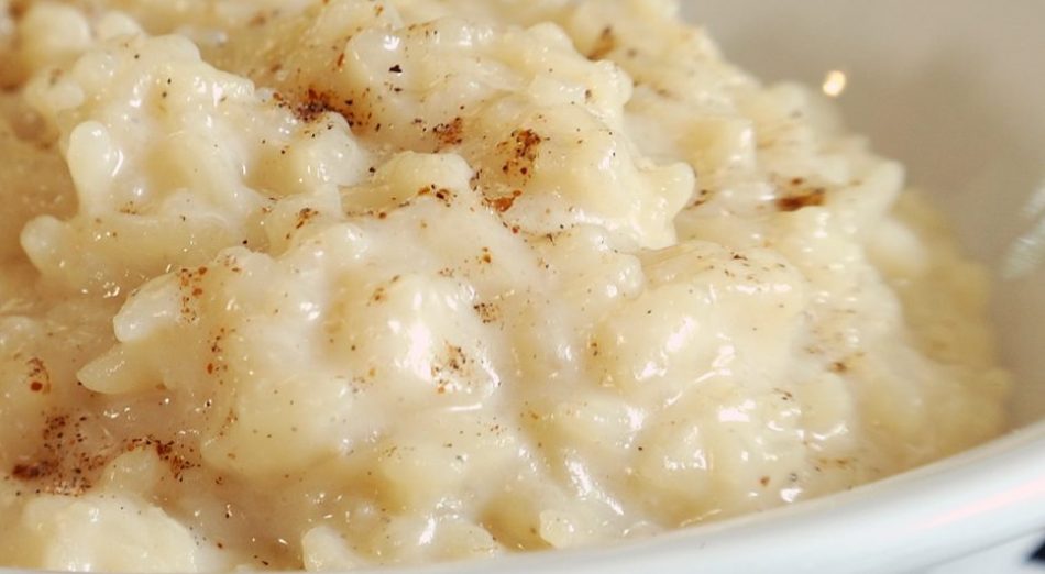 Basmati vegan rice pudding A serving of basmati vegan rice pudding