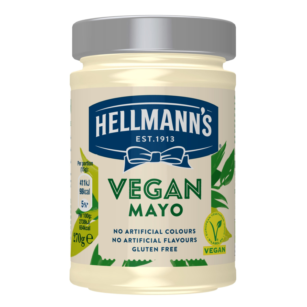 Jar of vegan Helmann's mayo, a vegan cupboard staple