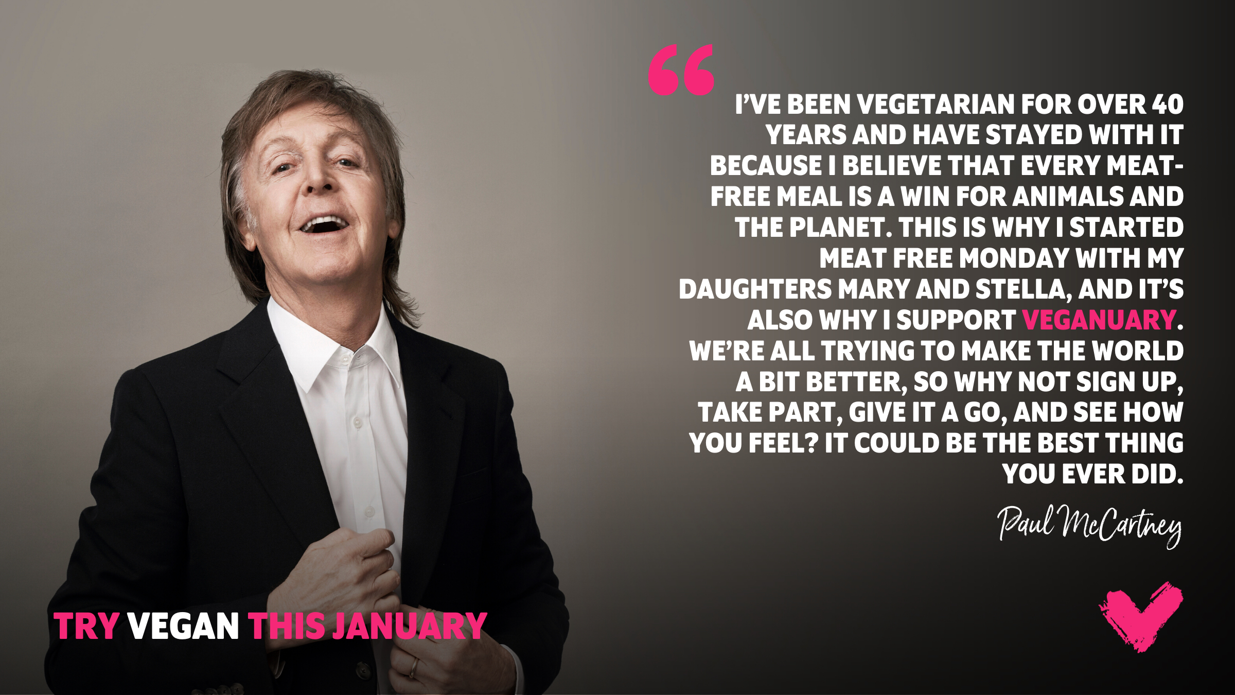 Paul McCartney Veganuary Quote