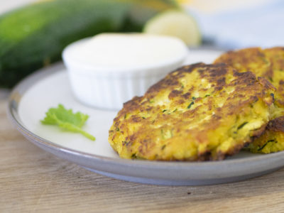 summery courgette and almond patties vegan close up