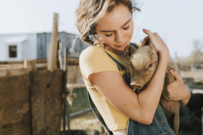 Girl with pig