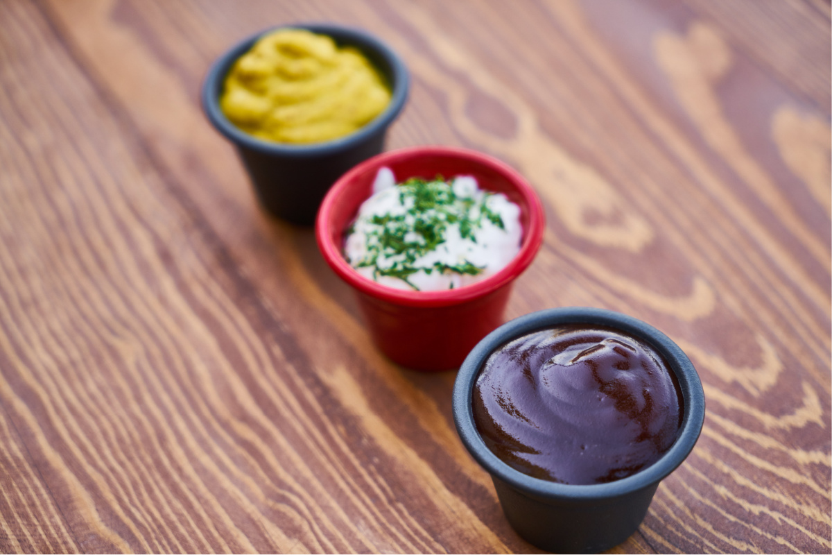 A selection of condiments and sauces 