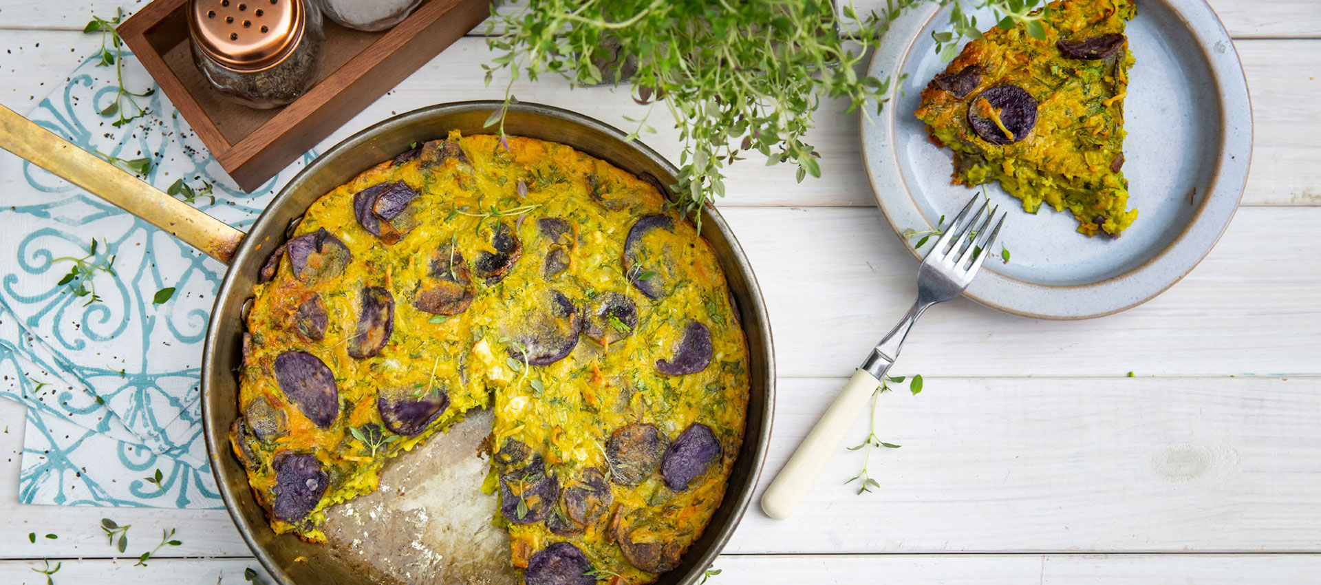 Vegan Frittata with Purple Potatoes - Veganuary