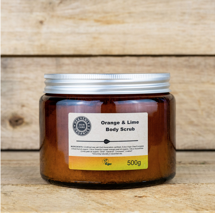 Heavenly Organics orange and lime vegan body scrub. This is one of our favourite eco-friendly Christmas gifts.