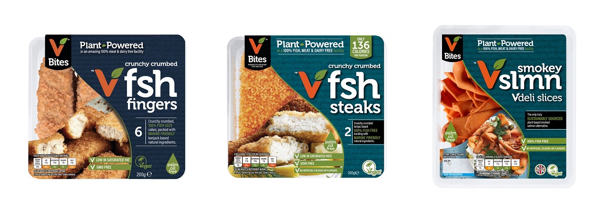 Collage of Vbites vegan fish alternative products