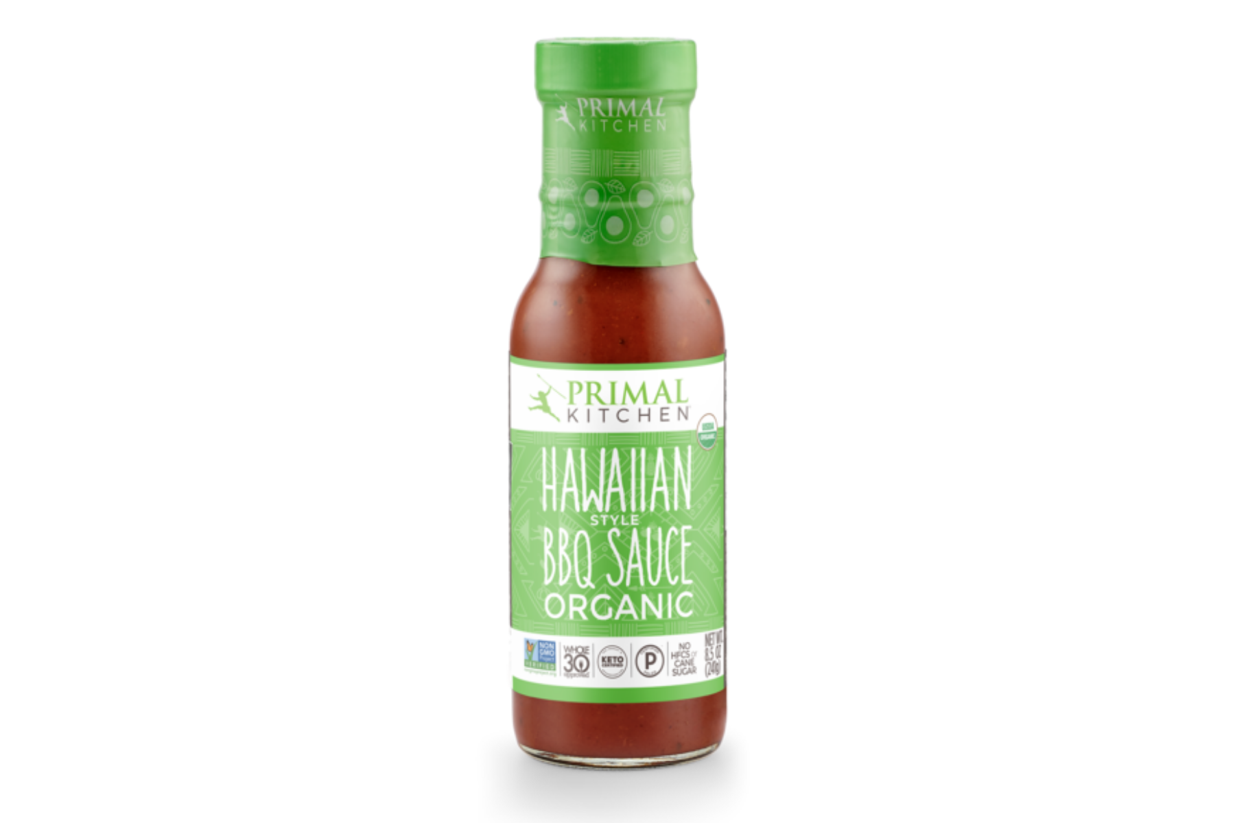 Bottle of Primal Kitchen's vegan Hawaiian Style BBQ sauce