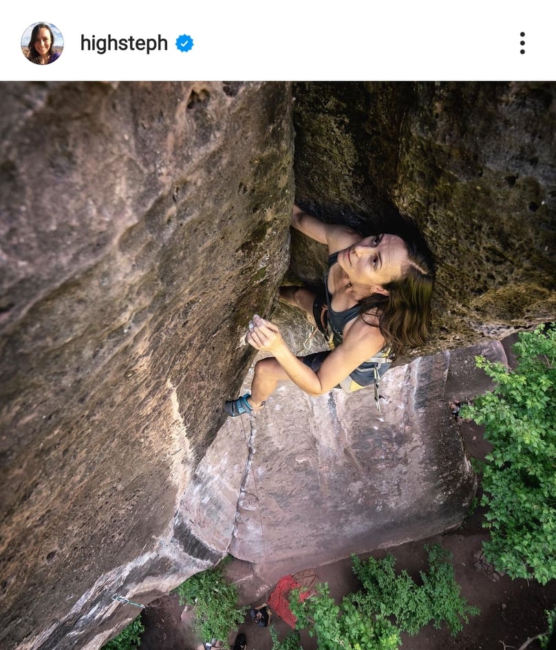 Steph Davis climbing