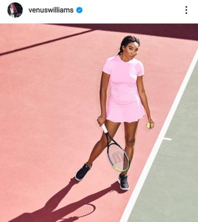 Venus Williams on the tennis court