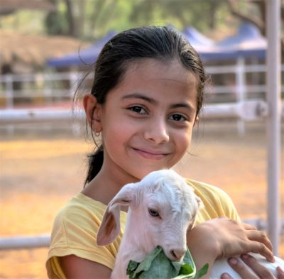 girl with lamb