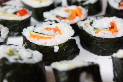 Vegan sushi - seaweed is a vegan source of iodine