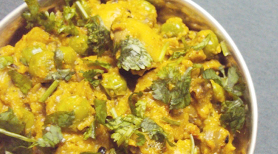 Malai Mushroom Matar With Cashew Cream - Veganuary