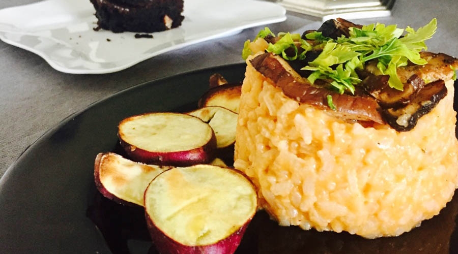 Risotto With Baked Sweet Potatoes - Veganuary