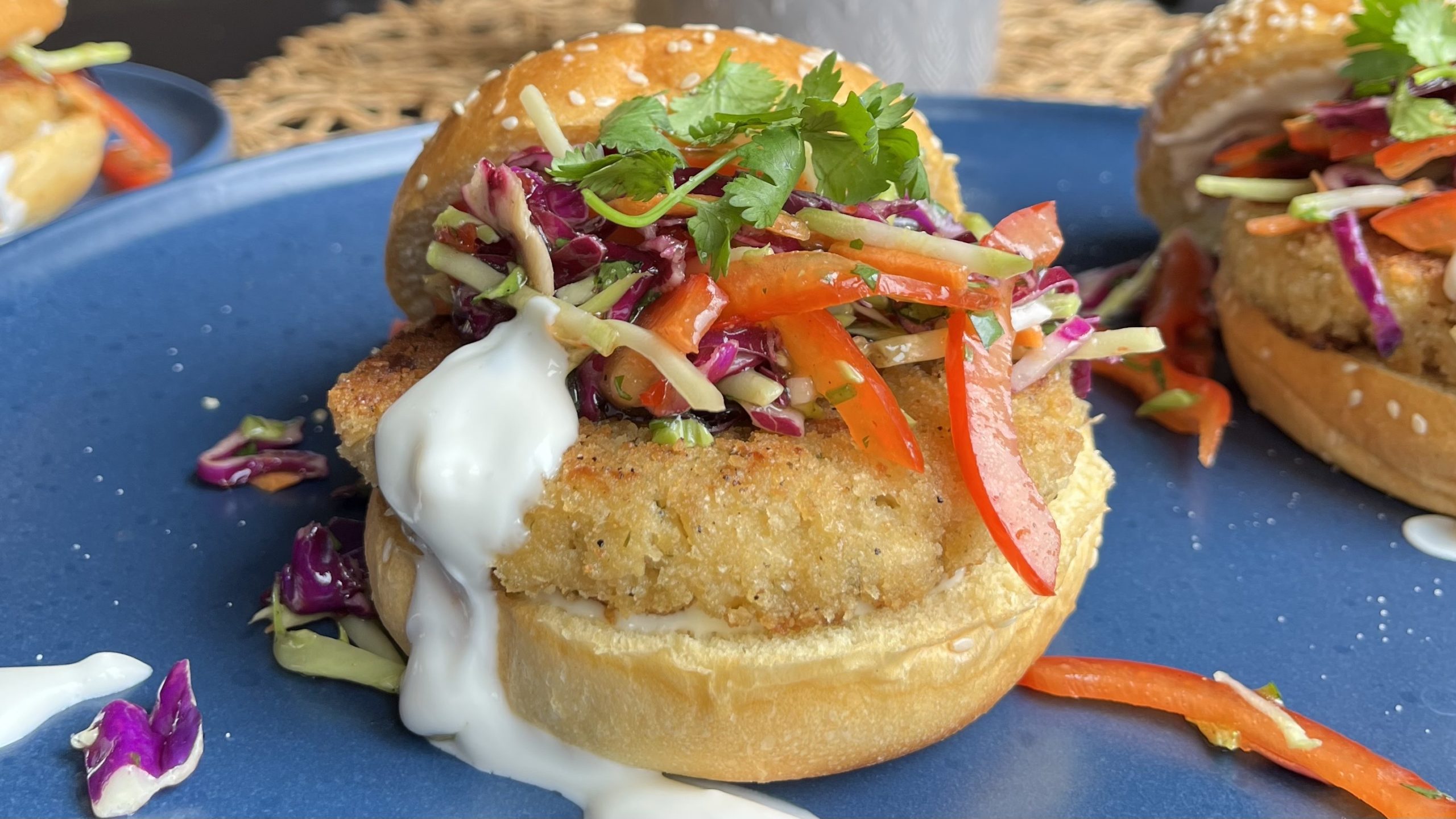 Vegan Sweet & Sour Crab Cake Sandwich | Vegan Seafood