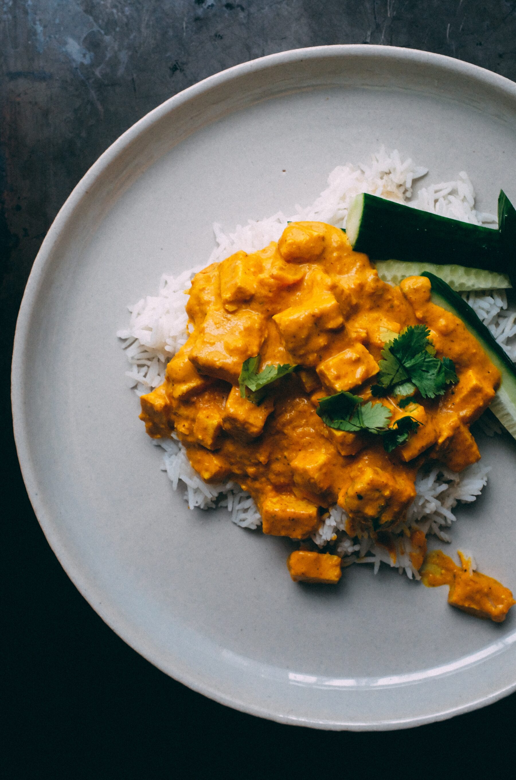 tofu curry over rice