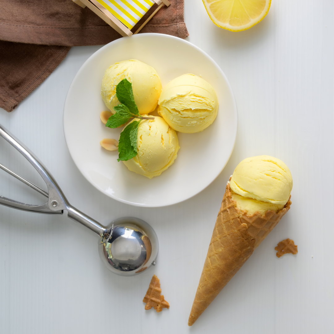 Vegan Sherbet Lemon Ice Cream Veganuary