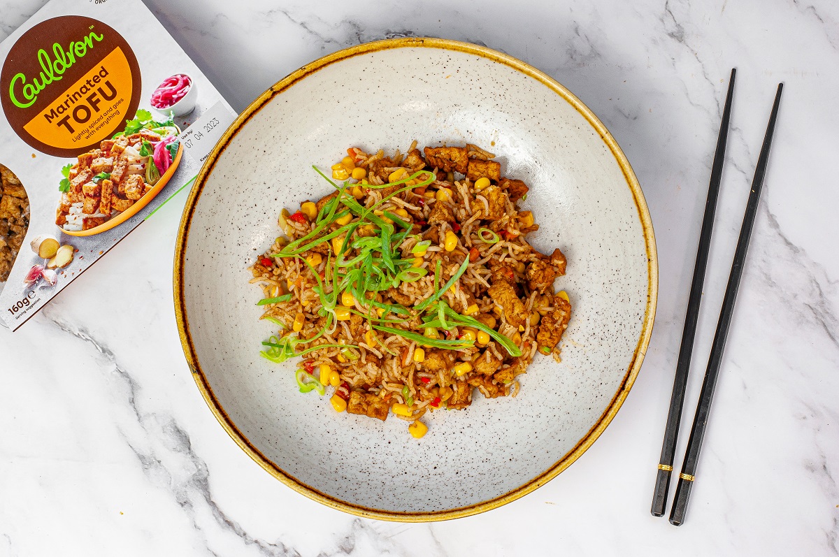 Chinese style air-fried tofu and rice